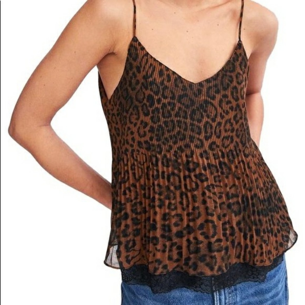 ZARA NWOT leopard print lace camisole
